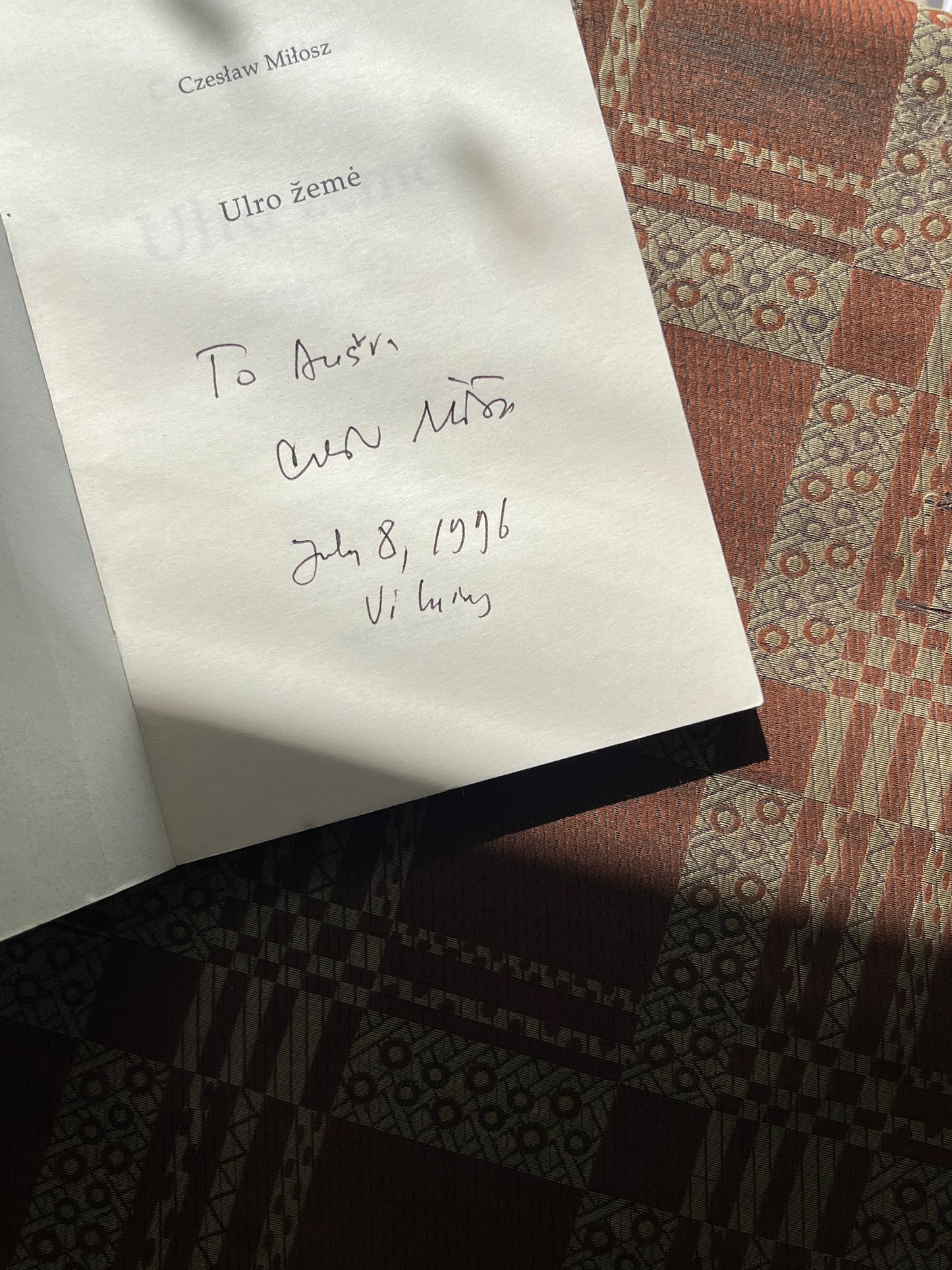 Czesław Miłosz - Ulro žemė (su aut. autografu)