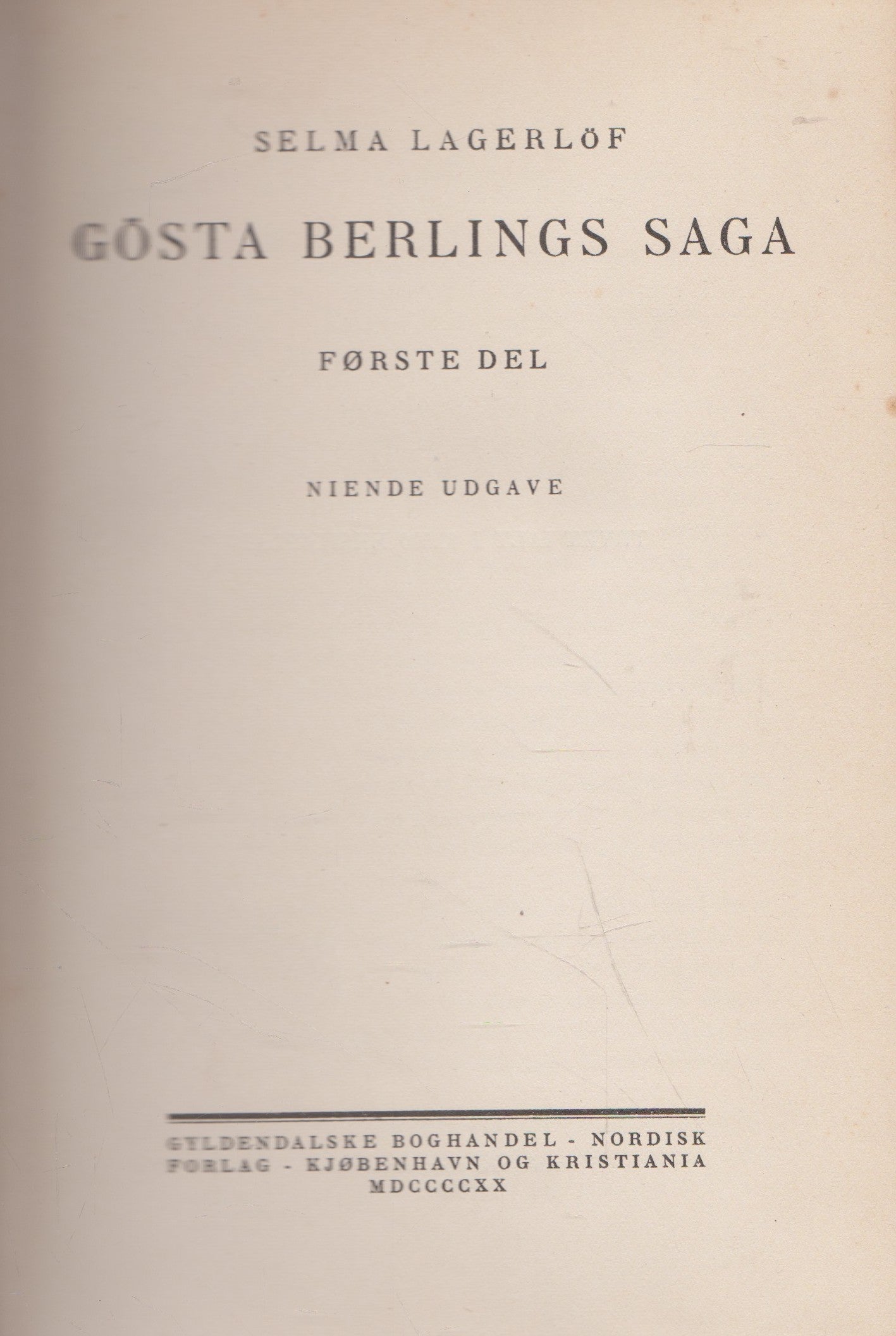 S. Lagerlöf - Gösta Berlings saga