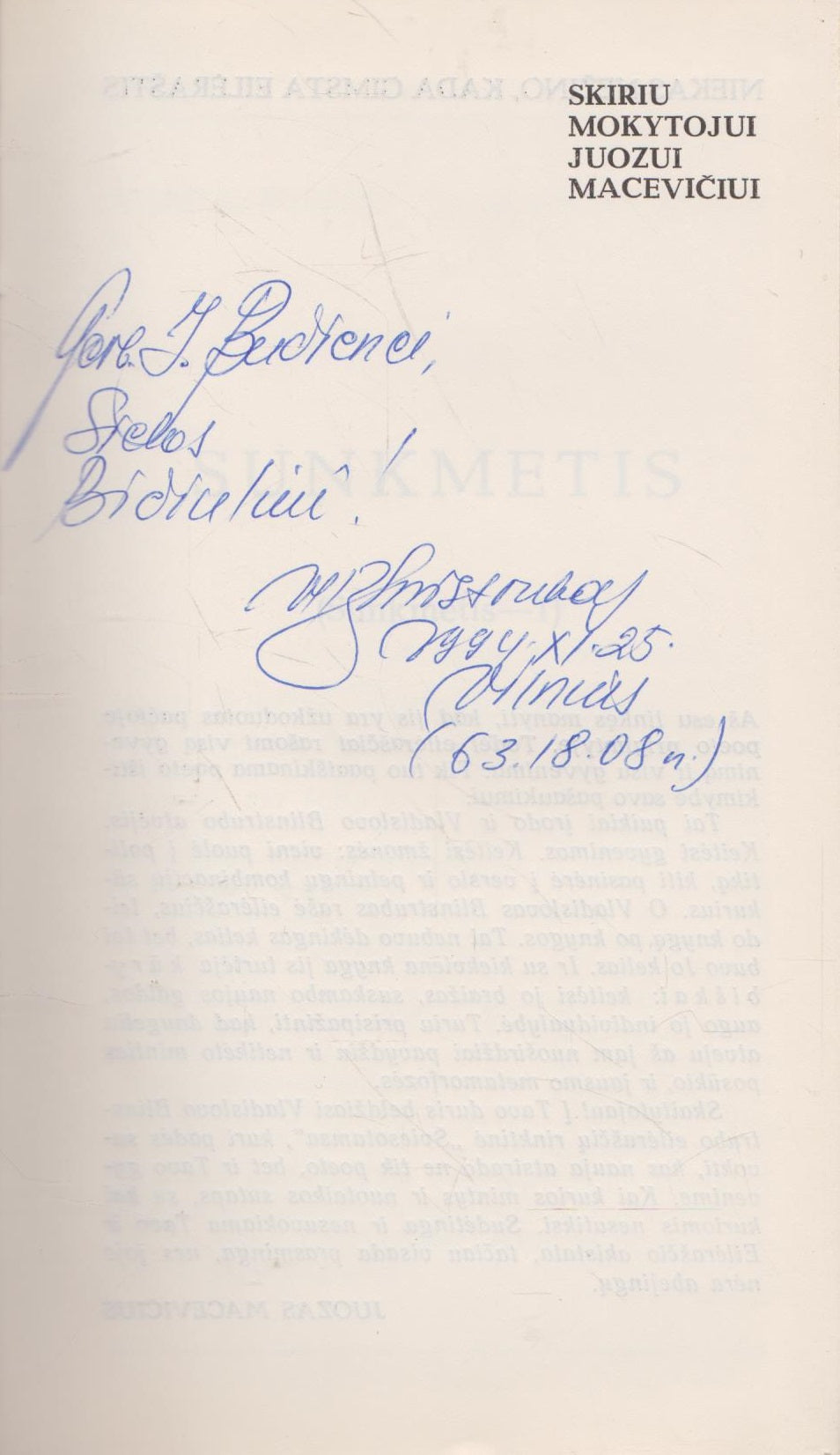 Vladislovas Blinstrubas - Šviesotamsa (keli autografų variantai)