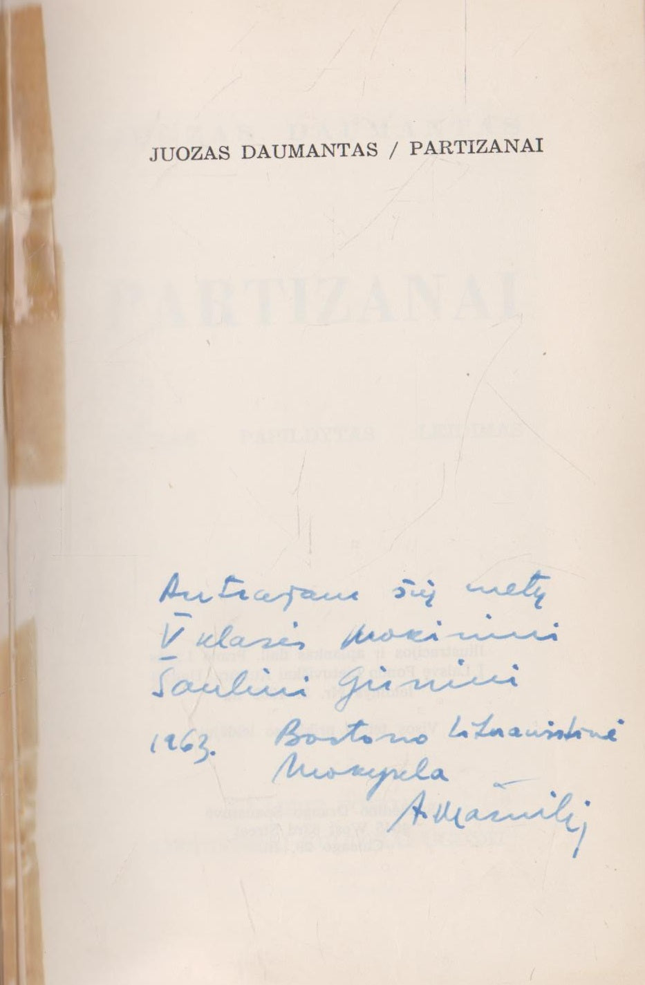 J Daumantas - Partizanai, Chicago, 1962