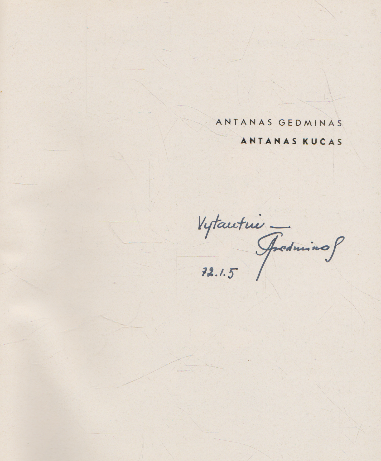 Antanas Kučas (su aut. dedikacija)