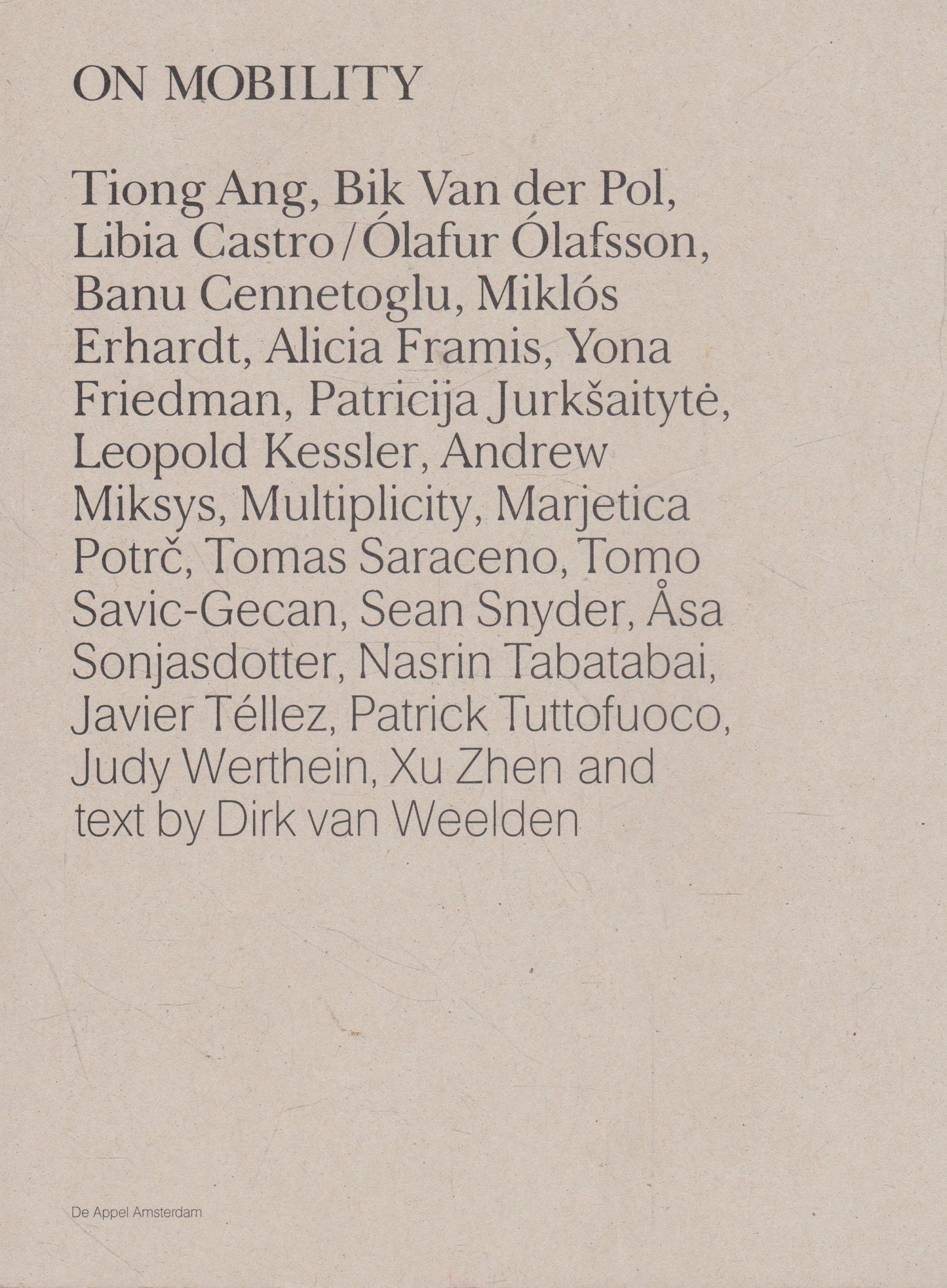 On Mobility: the catalogue