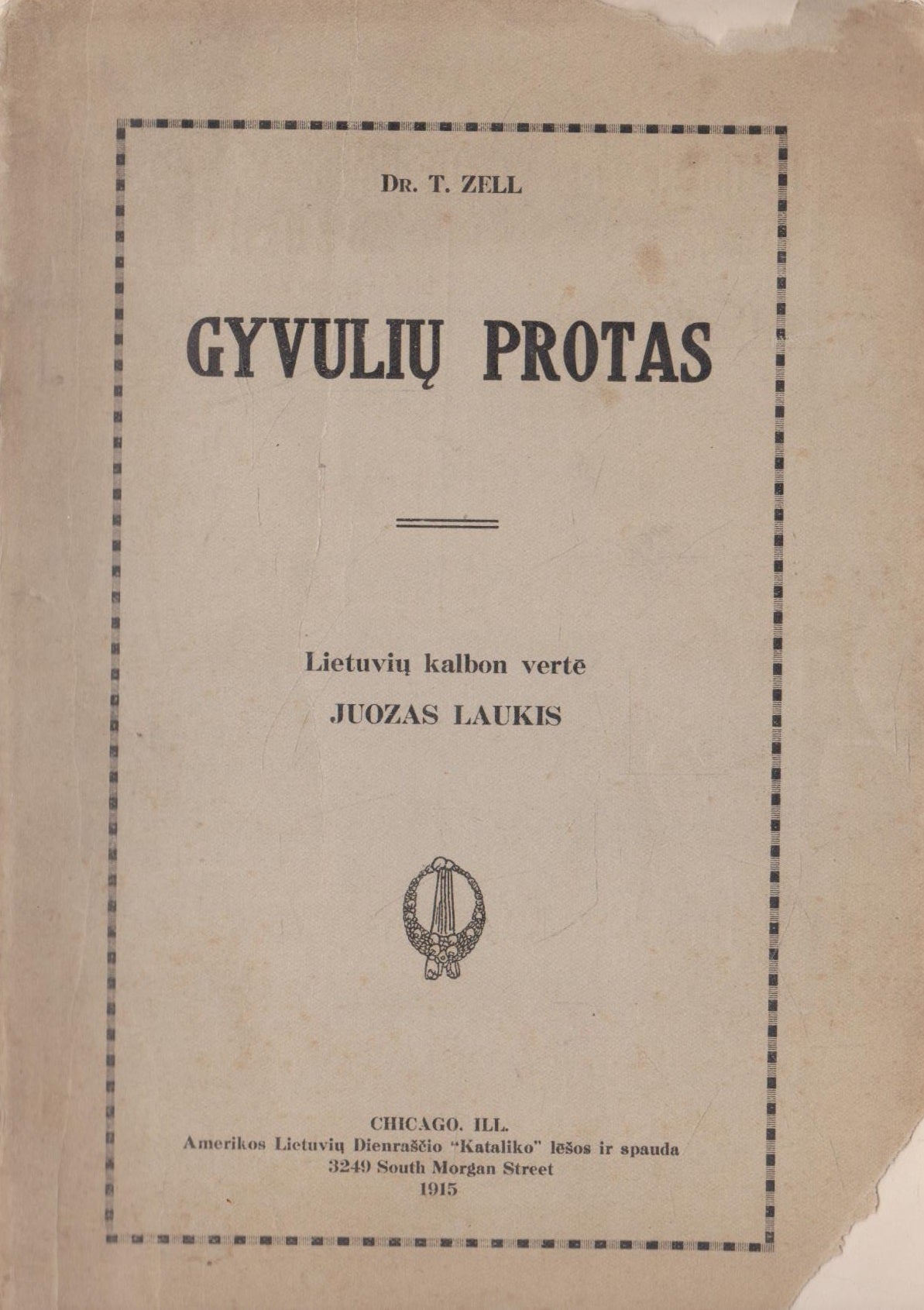 Gyvulių protas, Chicago, 1915
