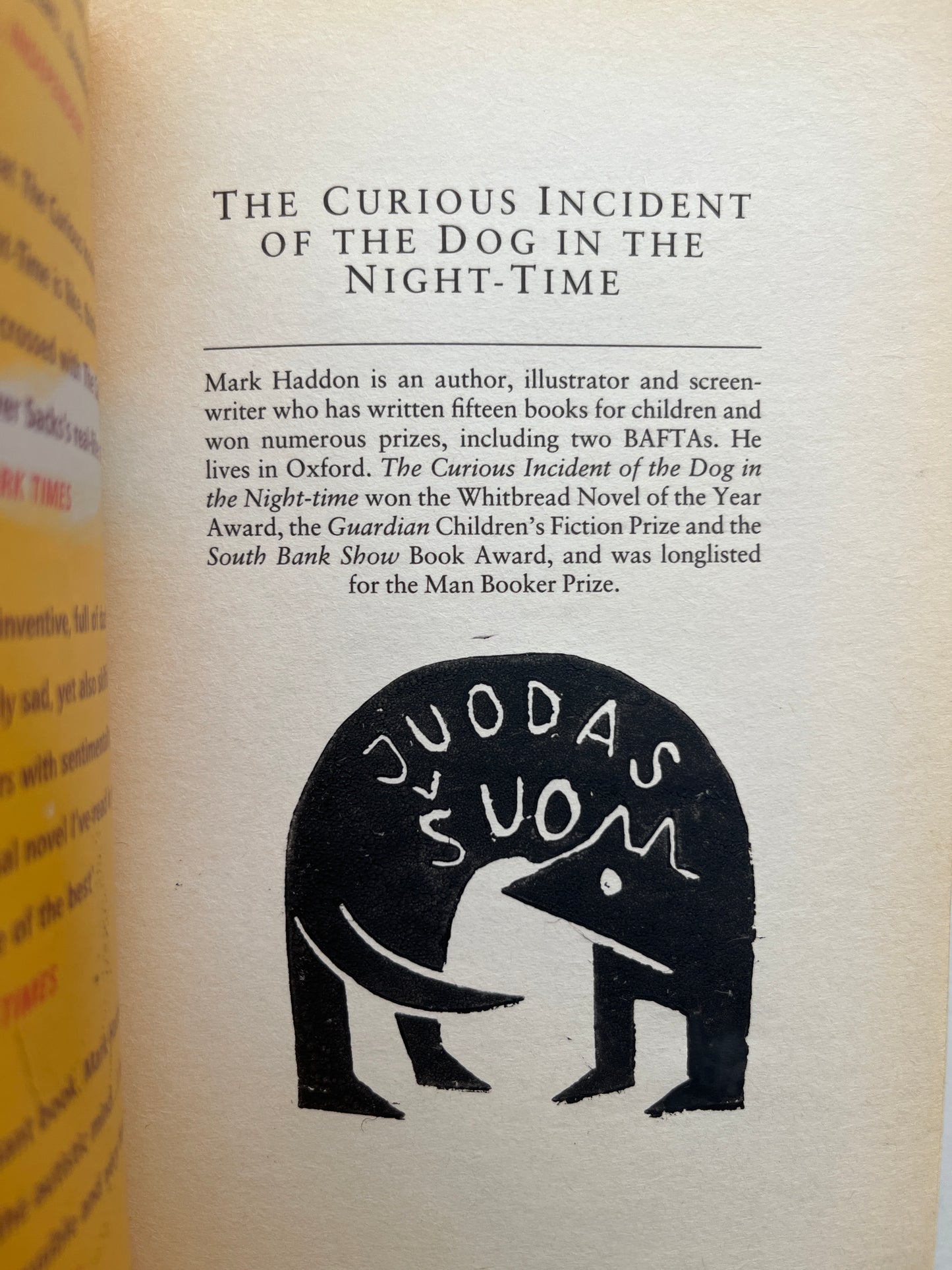Mark Haddon - The Curious Incident of the Dog in the Night-Time (su JŠ exlibriu!)