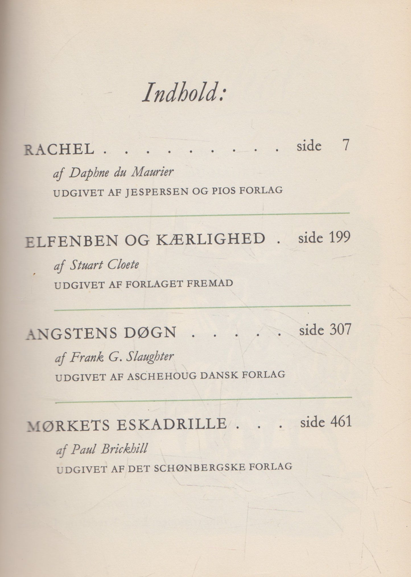 Det bedstes bøger - D. du Maurier / S. Cloete / F. G.Slaughter / P. Brickhill