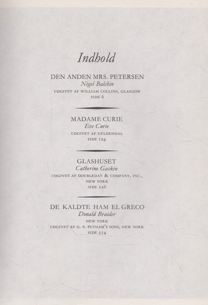 Det bedstes bøger - N. Balchin / E. Curie / C. Gaskin / D. Braider