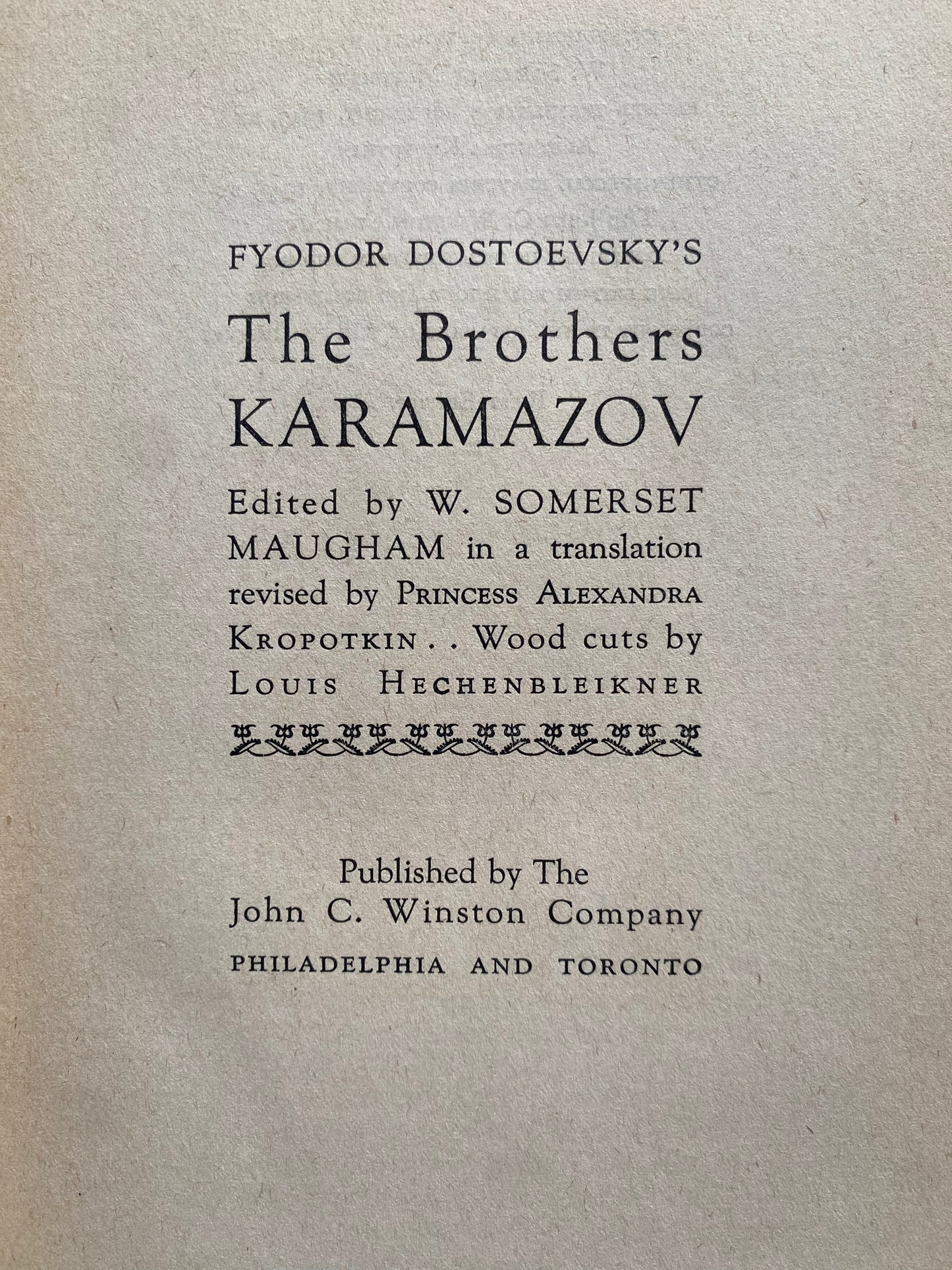 Fyodor Dostoevsky's - The Brothers Karamazov (J. Girniaus dedikacija Vikorui Vizgirdai)