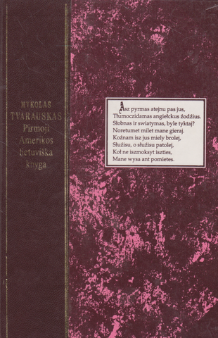 Mykolas Tavrauskas - Pirmoji Amerikos lietuviška knyga (su defektu)
