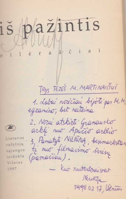 Neringa Abrutytė - Iš pažintis (su aut. autografu ir dedikacija M. Martinaičiui)