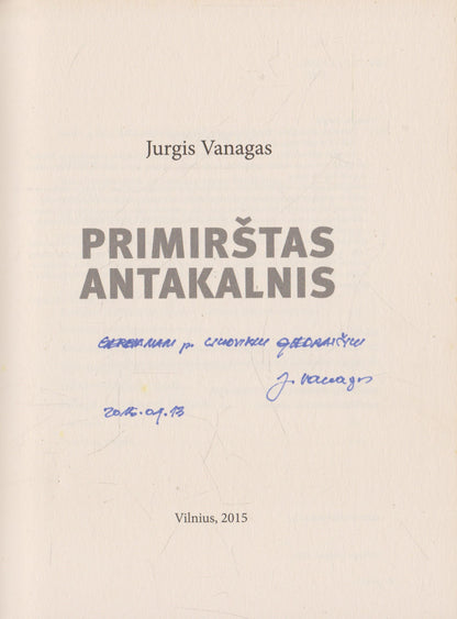 Primirštas Antakalnis (su aut. dedikacija)