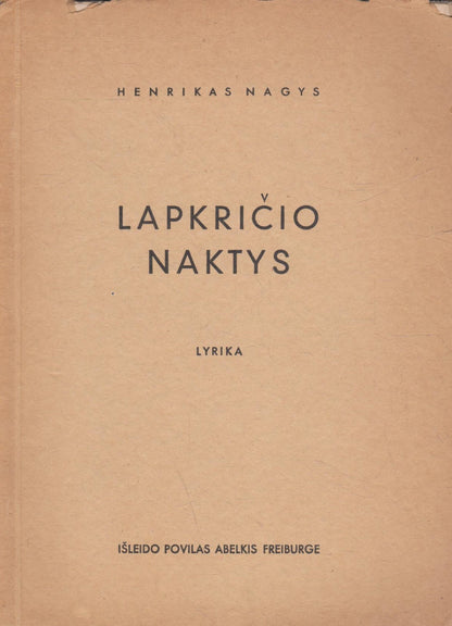 Henrikas Nagys - Lapkričio naktys, 1947, Freiburg