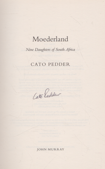 Cato Pedder - Moeder Land (with the authors autograph)
