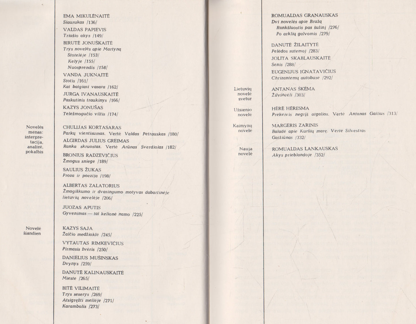 Novelės: metai 88' (R. Gavelis, J. Ivanauskaitė, A. J. Greimas, A. Škėma ir kt.)