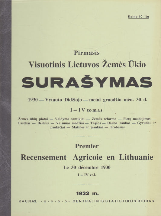 Pirmasis visuotinis Lietuvos žemės ūkio surašymas