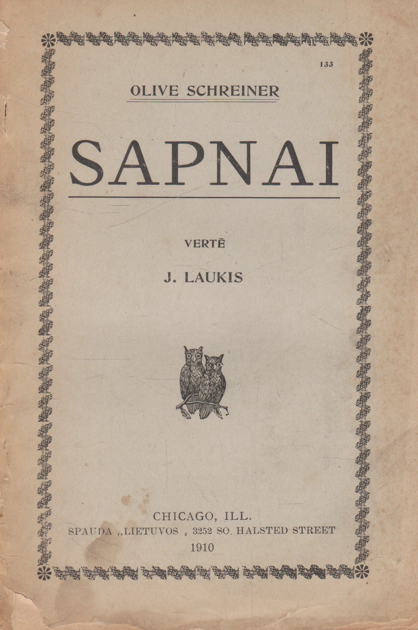 Olive Schreiner - Sapnai
