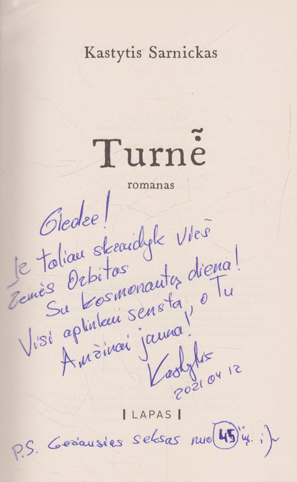 Kastytis Sarnickas - Turnė (su aut. dedikacija)