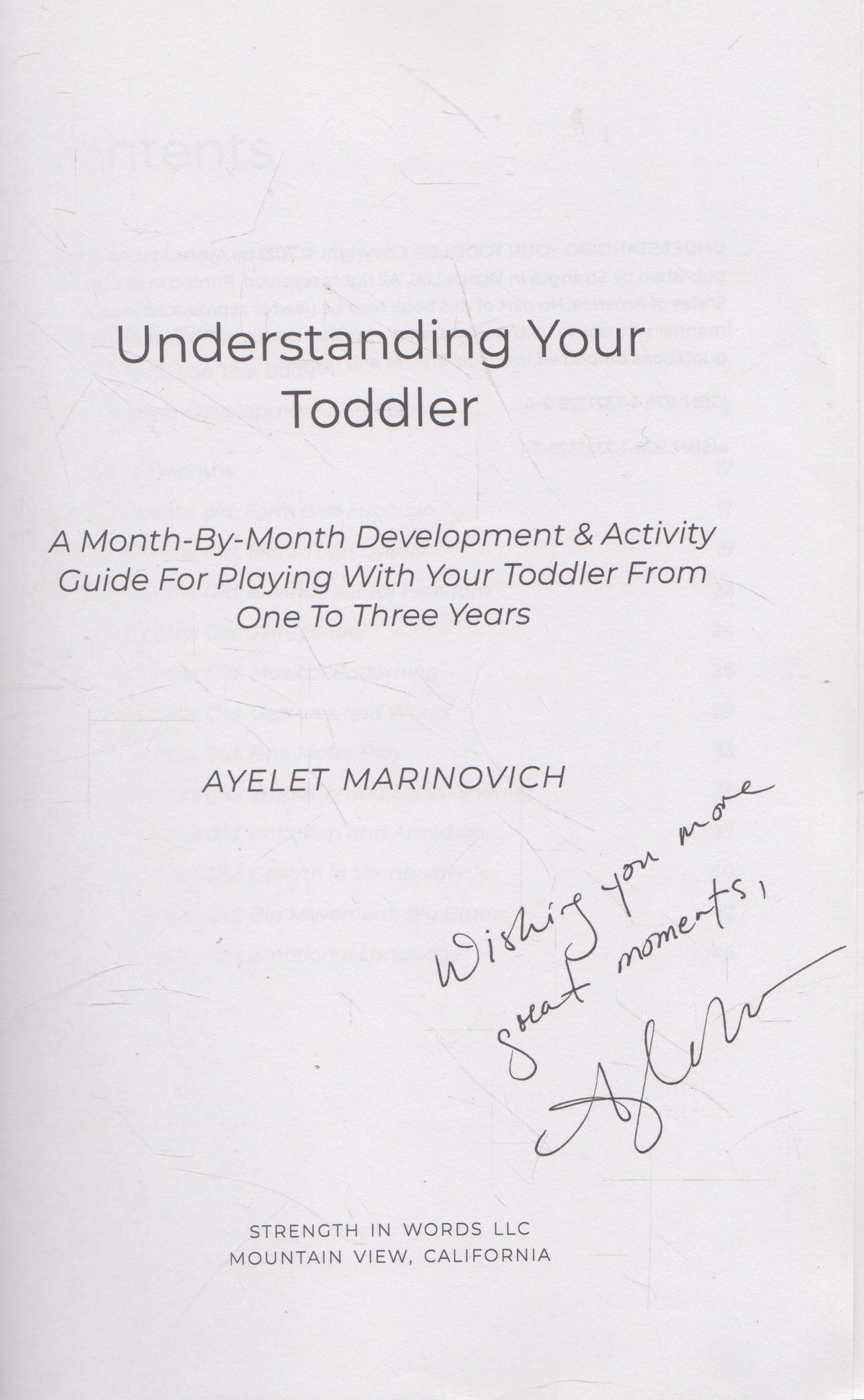Understanding Your Toddler (with author's autograph)