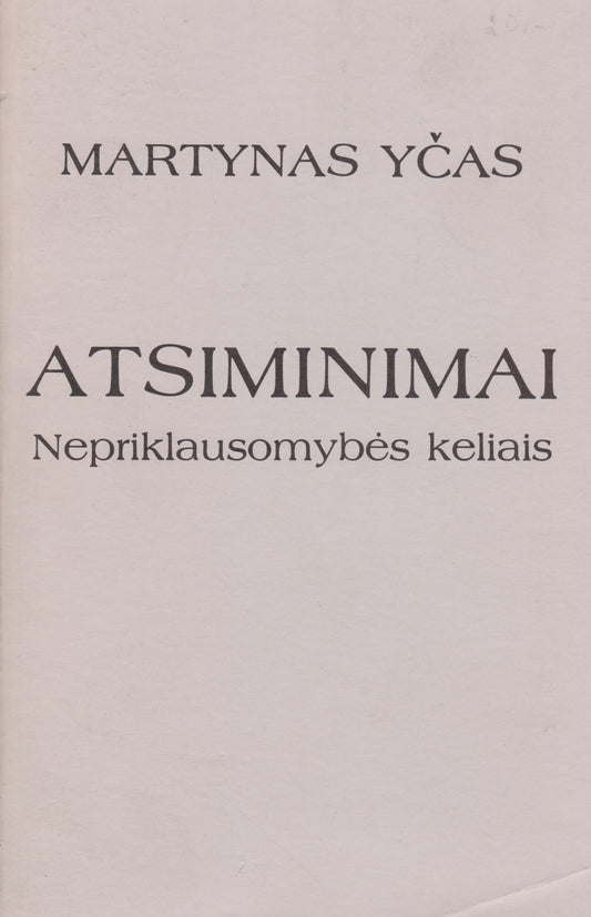 Martynas Yčas - Atsiminimai