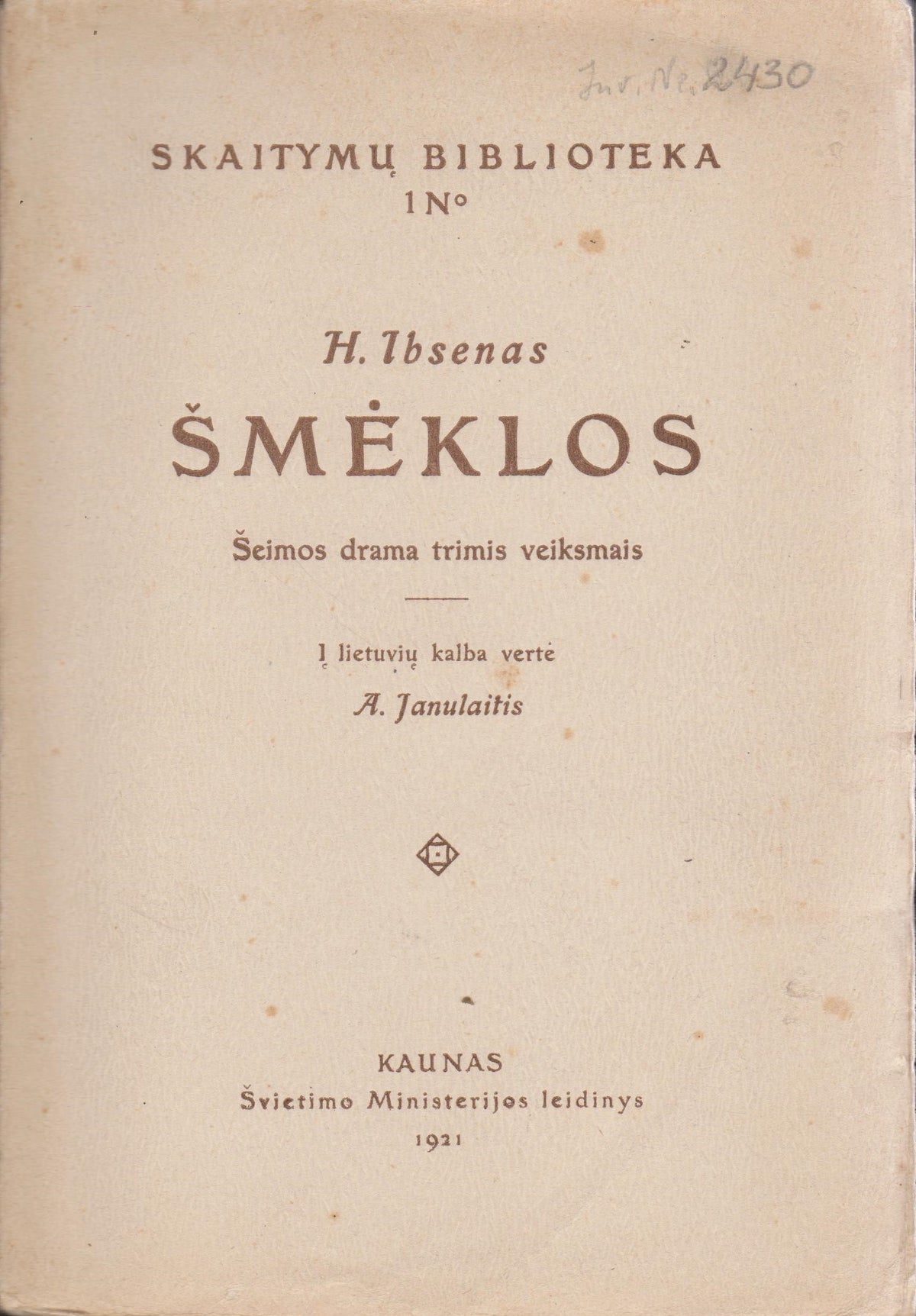 H. Ibsenas - Šmėklos, 1921