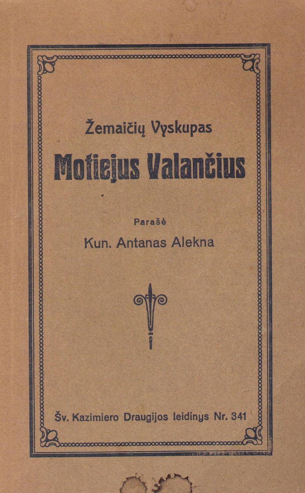 Žemaičių Vyskupas Motiejus Valančius, 1922, Klaipėda